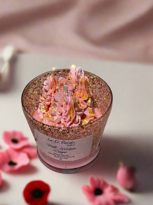 Pink Golden Sugar Dessert Candle
