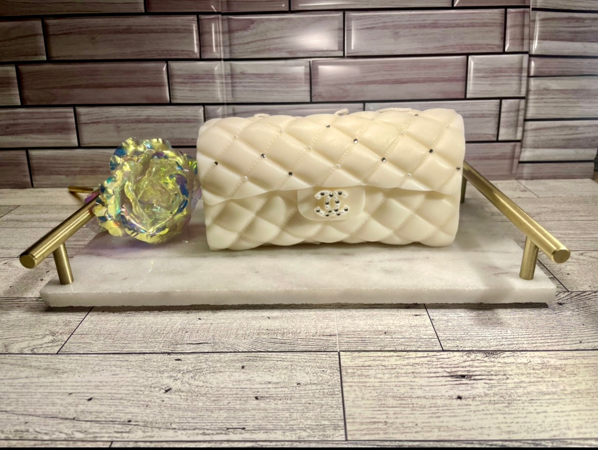 Designer Décor Candle #6 CC Diamonds and Pearls Purse