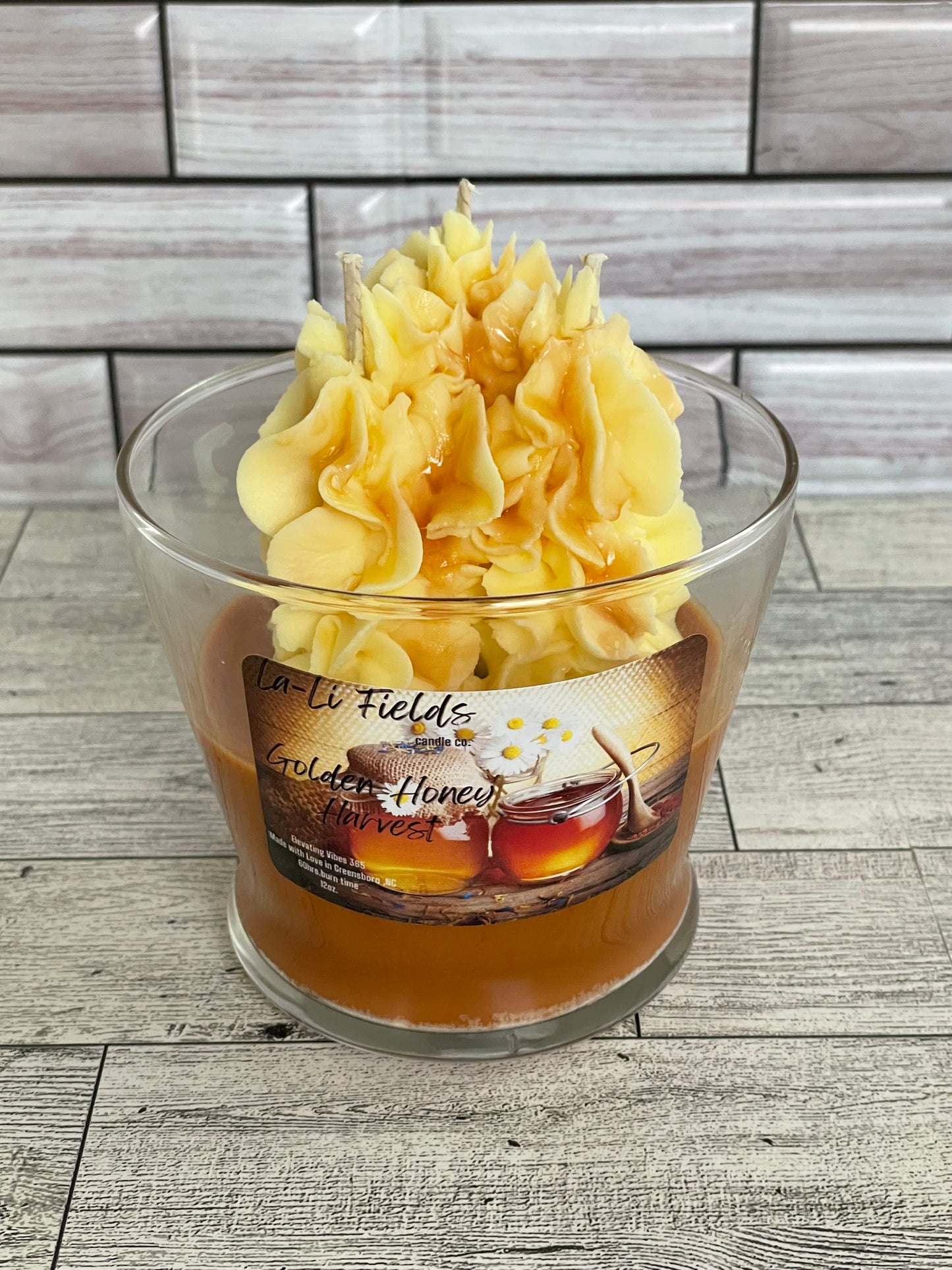 Golden Honey Harvest Dessert Candle