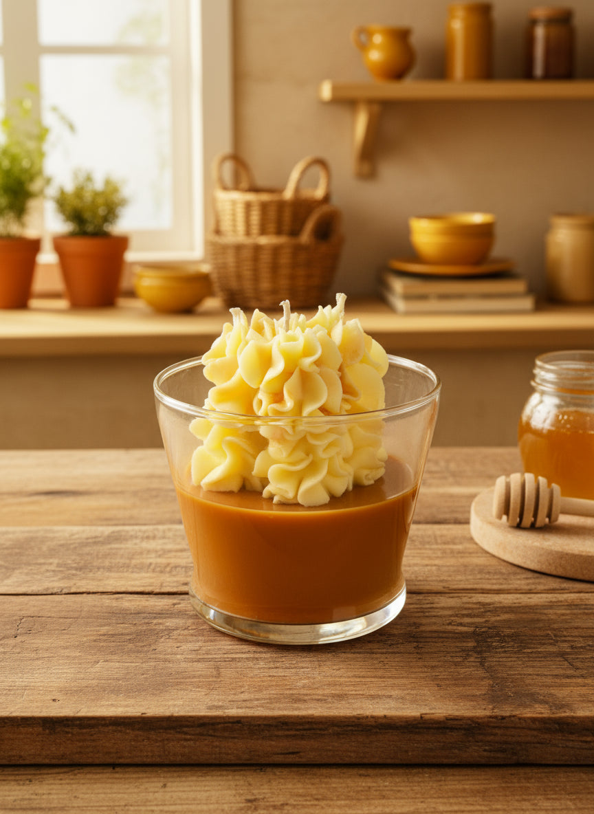 Golden Honey Harvest Dessert Candle