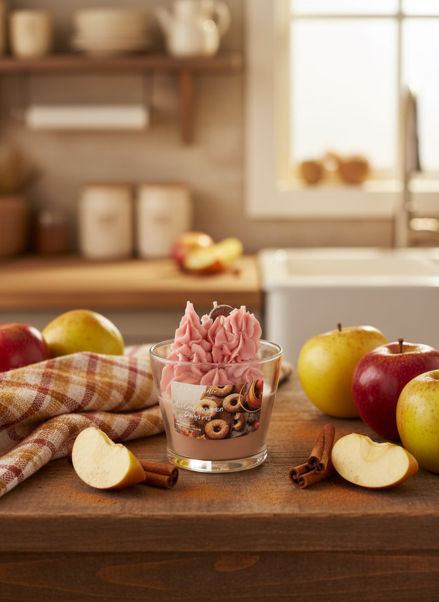 Apple Cinnamon Doughnut Dessert Candle