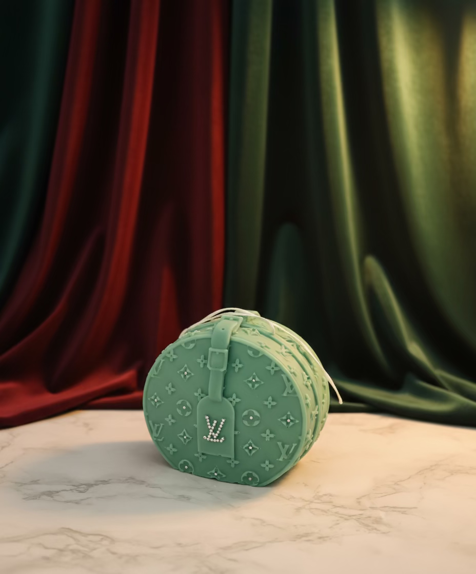 Designer Décor Candle #1 Round LV Purse