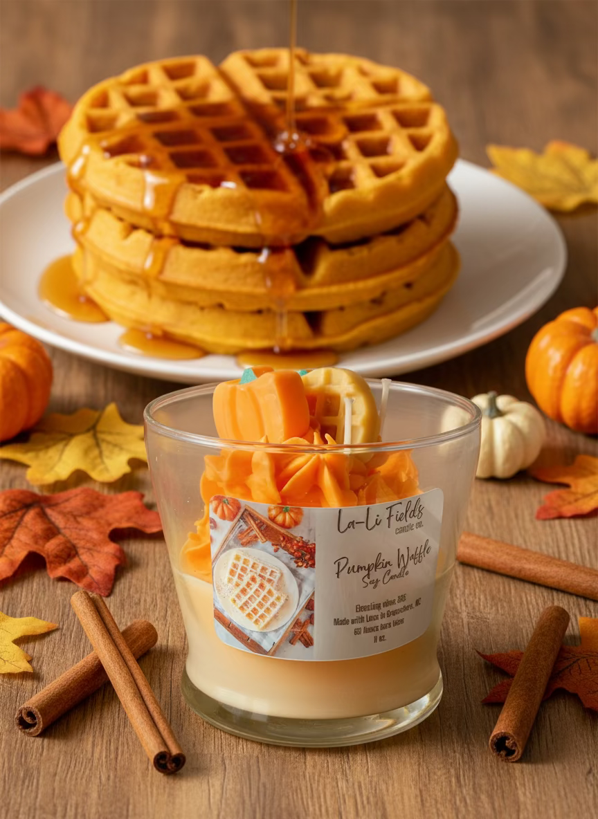 Pumpkin Waffle Dessert Candle