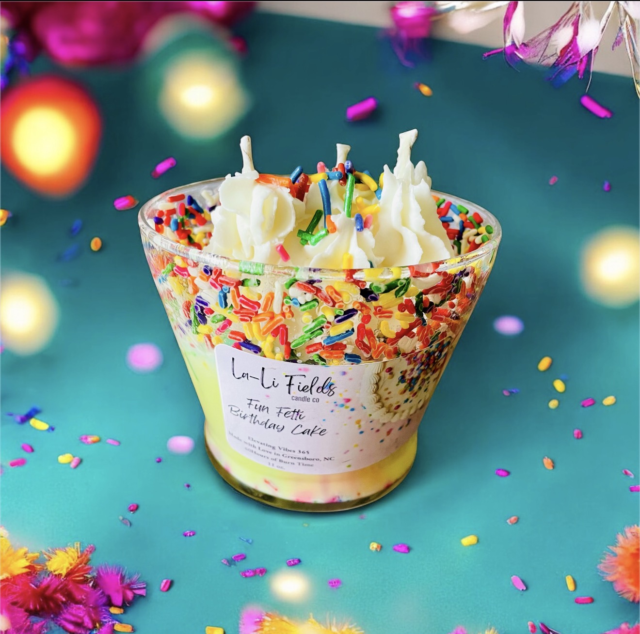 Fun Fetti Birthday Cake Dessert Candle