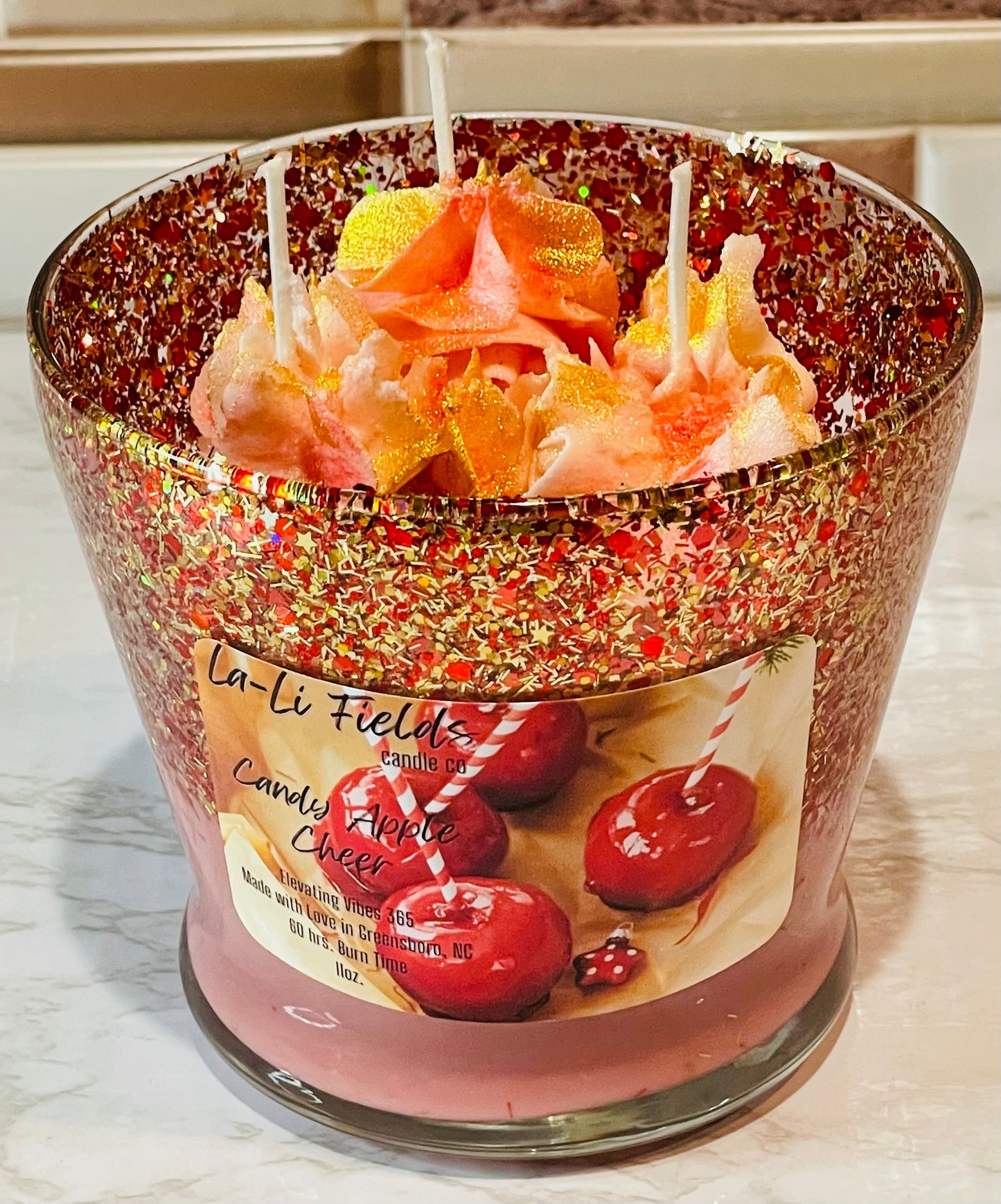 Candy Apple Cheer Dessert Candle