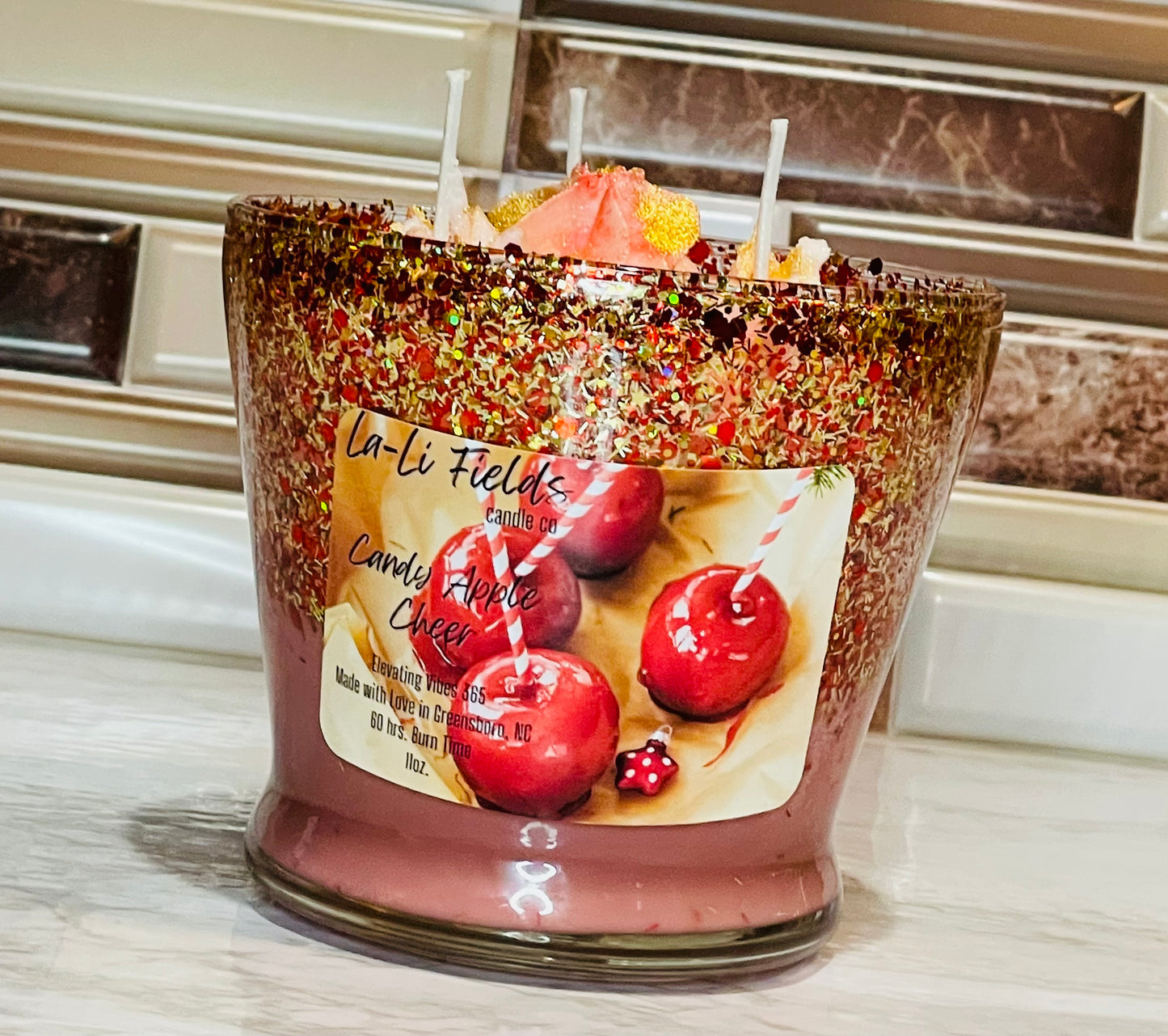 Candy Apple Cheer Dessert Candle