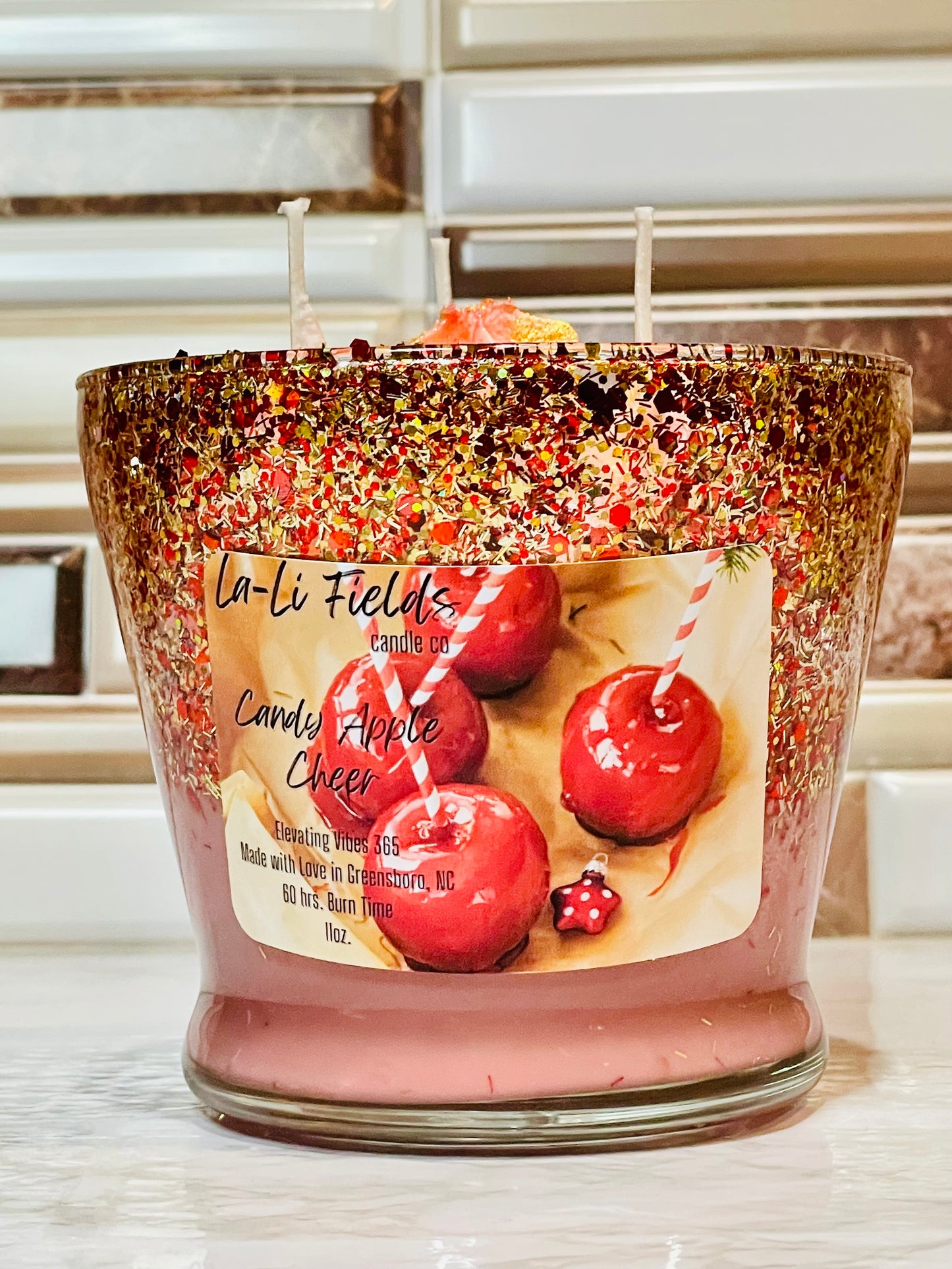 Candy Apple Cheer Dessert Candle