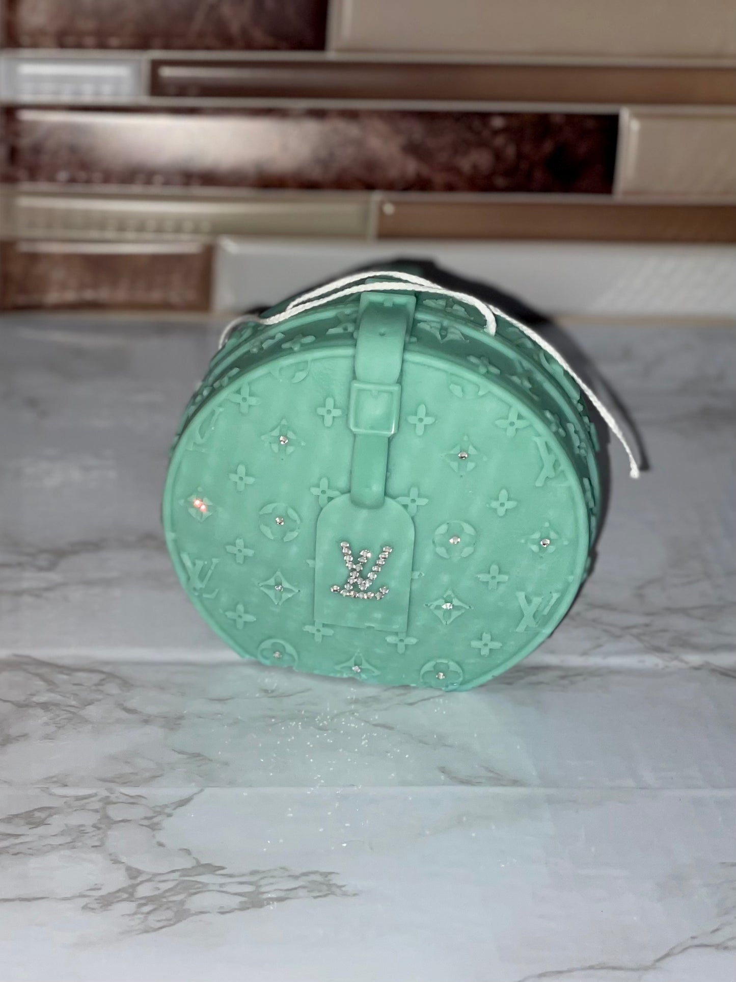 Designer Décor Candle #1 Round LV Purse