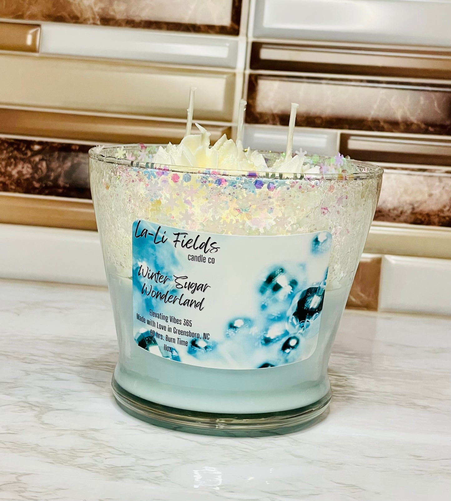 Winter Sugar Wonderland Dessert Candle