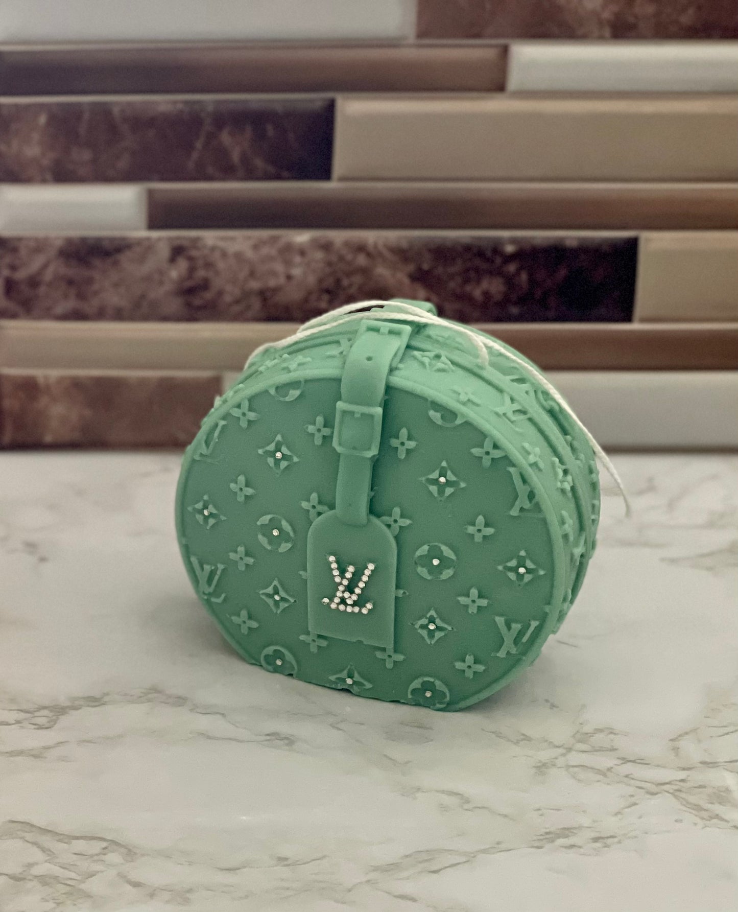 Designer Décor Candle #1 Round LV Purse