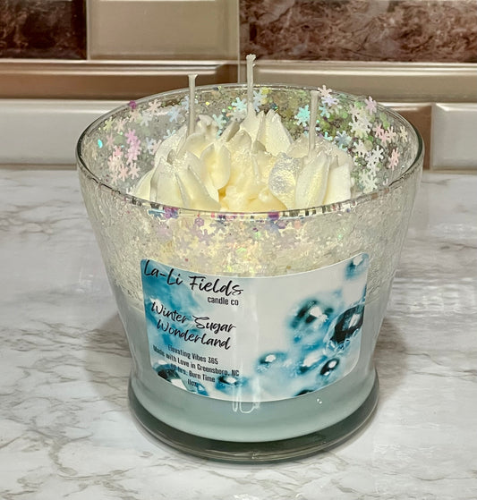 Winter Sugar Wonderland Dessert Candle